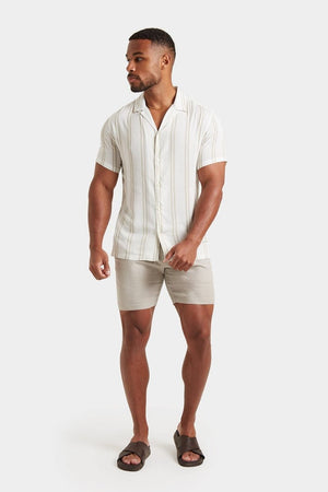 Linen-blend Shorts in Stone - TAILORED ATHLETE - USA