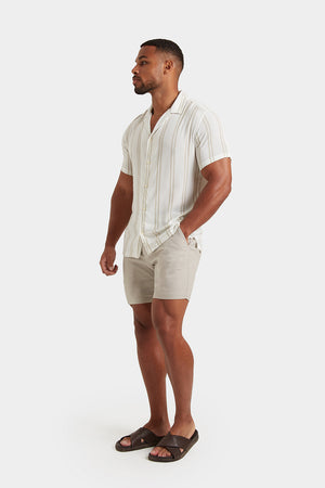 Linen-blend Shorts in Stone - TAILORED ATHLETE - USA