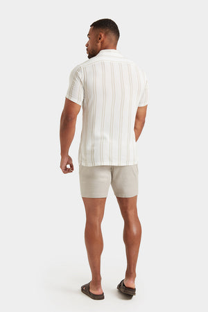 Linen-blend Shorts in Stone - TAILORED ATHLETE - USA