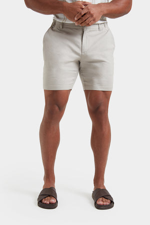 Linen-blend Shorts in Stone - TAILORED ATHLETE - USA