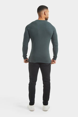 Rib Long Sleeve T-Shirt in Dark Forest - TAILORED ATHLETE - USA