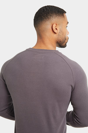 Rib Long Sleeve T-Shirt in Graphite - TAILORED ATHLETE - USA