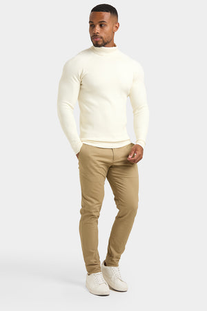 Supersoft Roll Neck in Chalk - TAILORED ATHLETE - USA