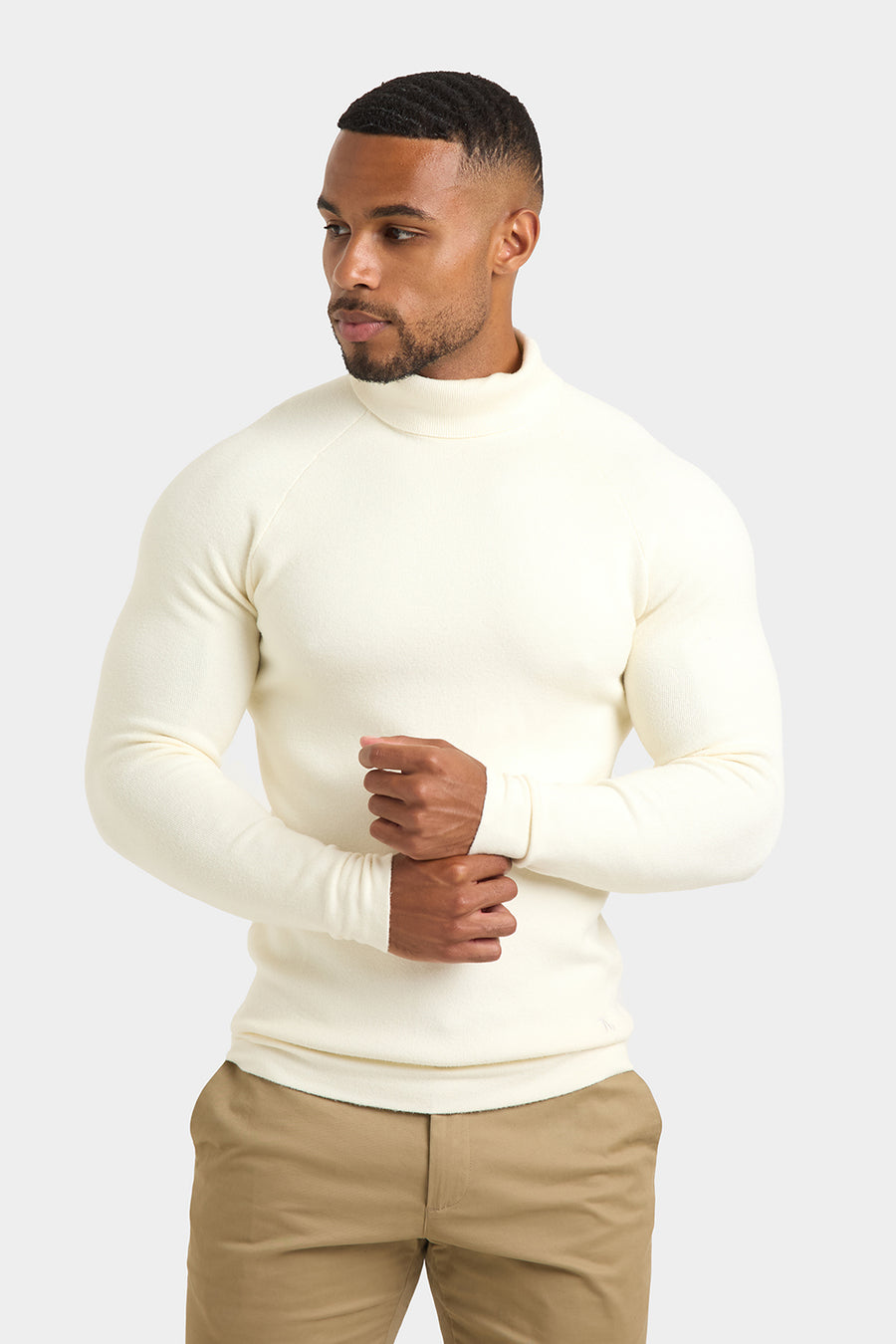 Supersoft Roll Neck in Chalk - TAILORED ATHLETE - USA