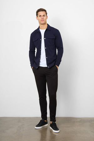 Jersey Shacket in Navy - TAILORED ATHLETE - USA