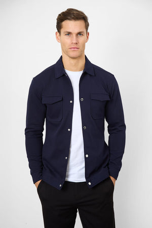 Jersey Shacket in Navy - TAILORED ATHLETE - USA