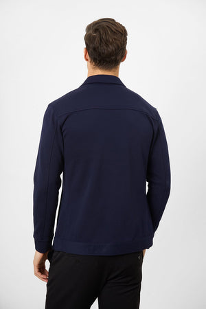 Jersey Shacket in Navy - TAILORED ATHLETE - USA