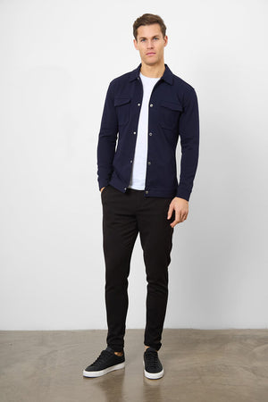 Jersey Shacket in Navy - TAILORED ATHLETE - USA