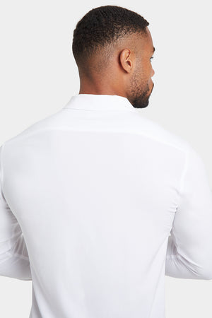 Plain Revere Collar Shirt in White - TAILORED ATHLETE - USA