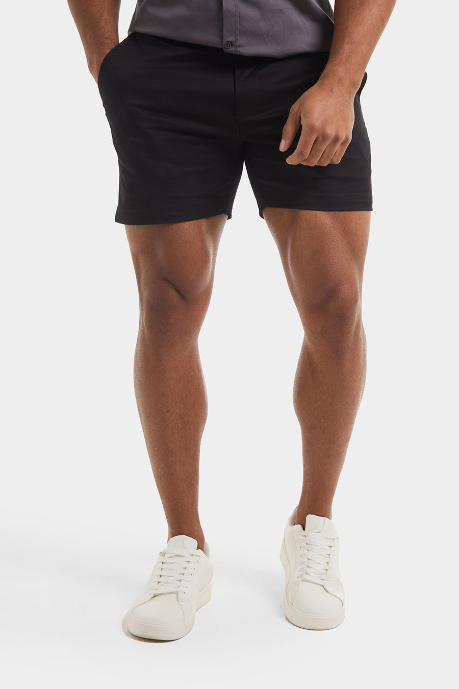 Athletic Fit Chino Shorts 5'' in Black - TAILORED ATHLETE - USA
