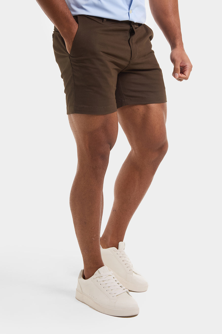 Athletic Fit Chino Shorts 5" in Khaki - TAILORED ATHLETE - USA