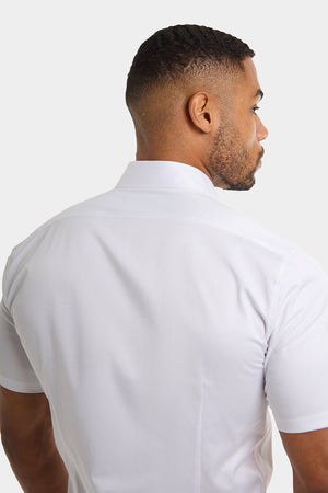 Athletic Fit Short Sleeve Signature Shirt in White - TAILORED ATHLETE - USA