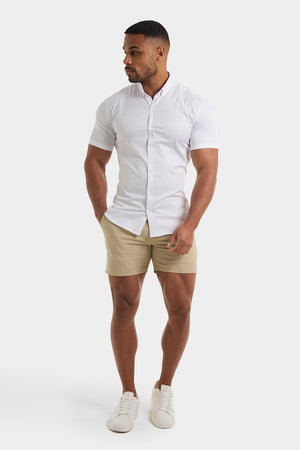 Athletic Fit Chino Shorts 5'' in Stone - TAILORED ATHLETE - USA