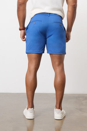 Athletic Fit Chino Shorts 5'' in Mid Blue - TAILORED ATHLETE - USA