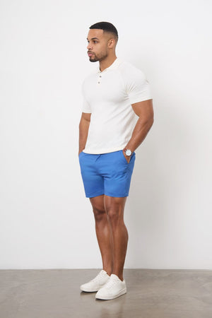 Athletic Fit Chino Shorts 5'' in Mid Blue - TAILORED ATHLETE - USA