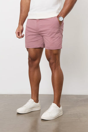 Athletic Fit Chino Shorts 5'' in Dusky Pink - TAILORED ATHLETE - USA