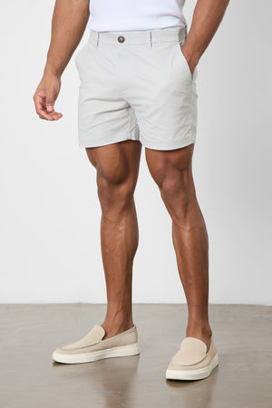 Athletic Fit Chino Shorts 5" in Silver Grey - TAILORED ATHLETE - USA