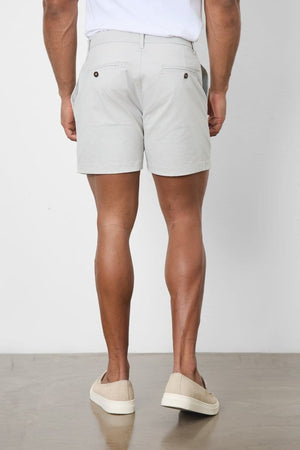 Athletic Fit Stretch Chino Shorts 5" in Silver Grey - TAILORED ATHLETE - USA