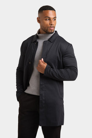 Shower Resistant Collared Coat in Black - TAILORED ATHLETE - USA