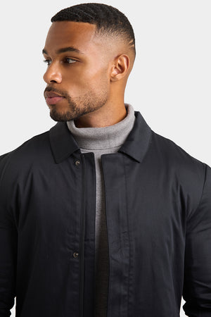 Shower Resistant Collared Coat in Black - TAILORED ATHLETE - USA