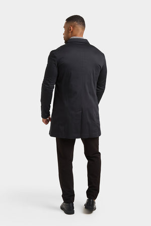 Shower Resistant Collared Coat in Black - TAILORED ATHLETE - USA