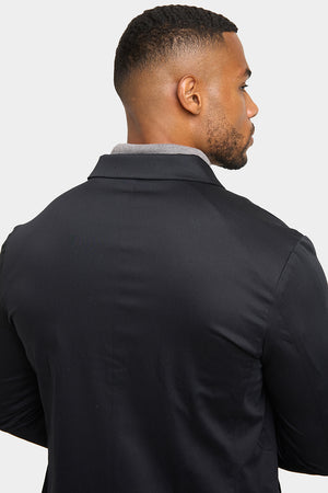 Shower Resistant Collared Coat in Black - TAILORED ATHLETE - USA