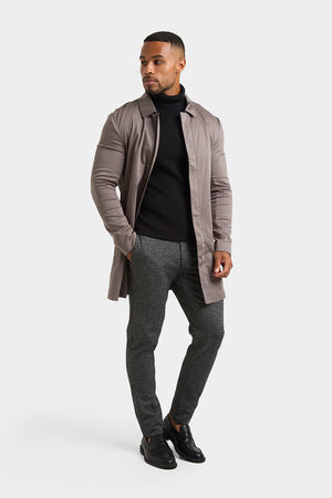 Shower Resistant Collared Coat in Mole - TAILORED ATHLETE - USA