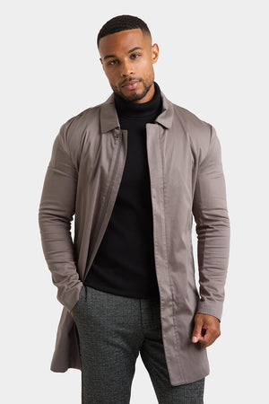 Shower Resistant Collared Coat in Mole - TAILORED ATHLETE - USA