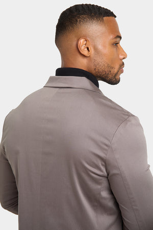 Shower Resistant Collared Coat in Mole - TAILORED ATHLETE - USA