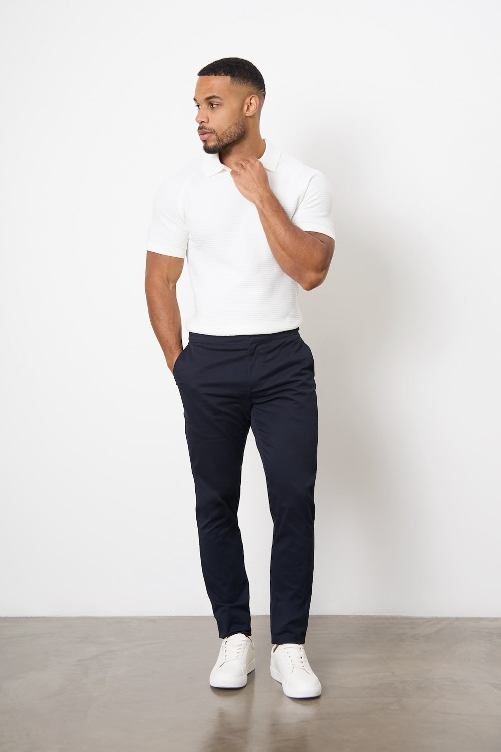 Smart Chino Side Adjuster Pants in Navy