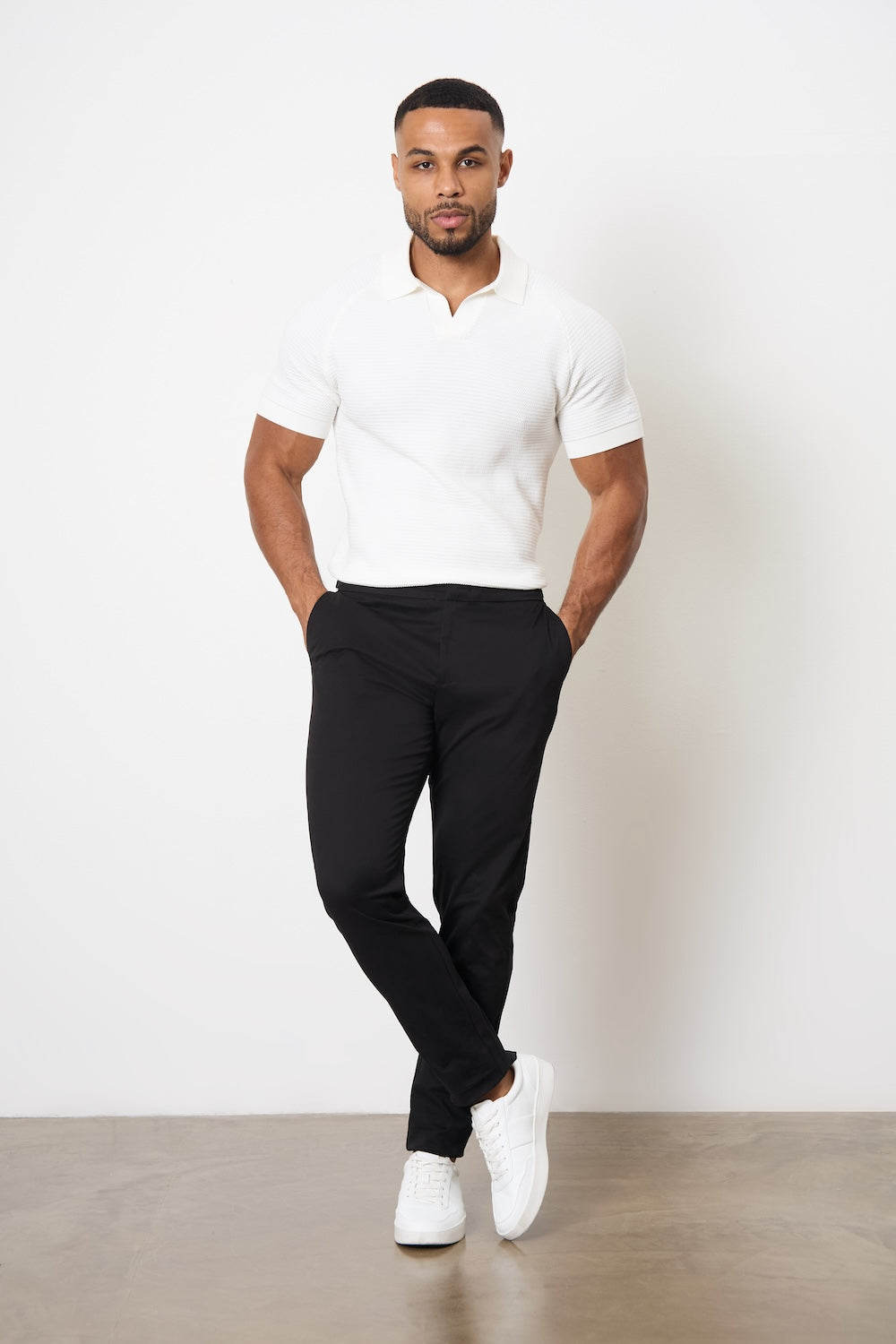 Smart Chino Side Adjuster Pants in Black
