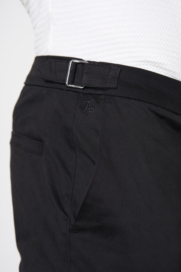 Smart Chino Side Adjuster Pants in Black