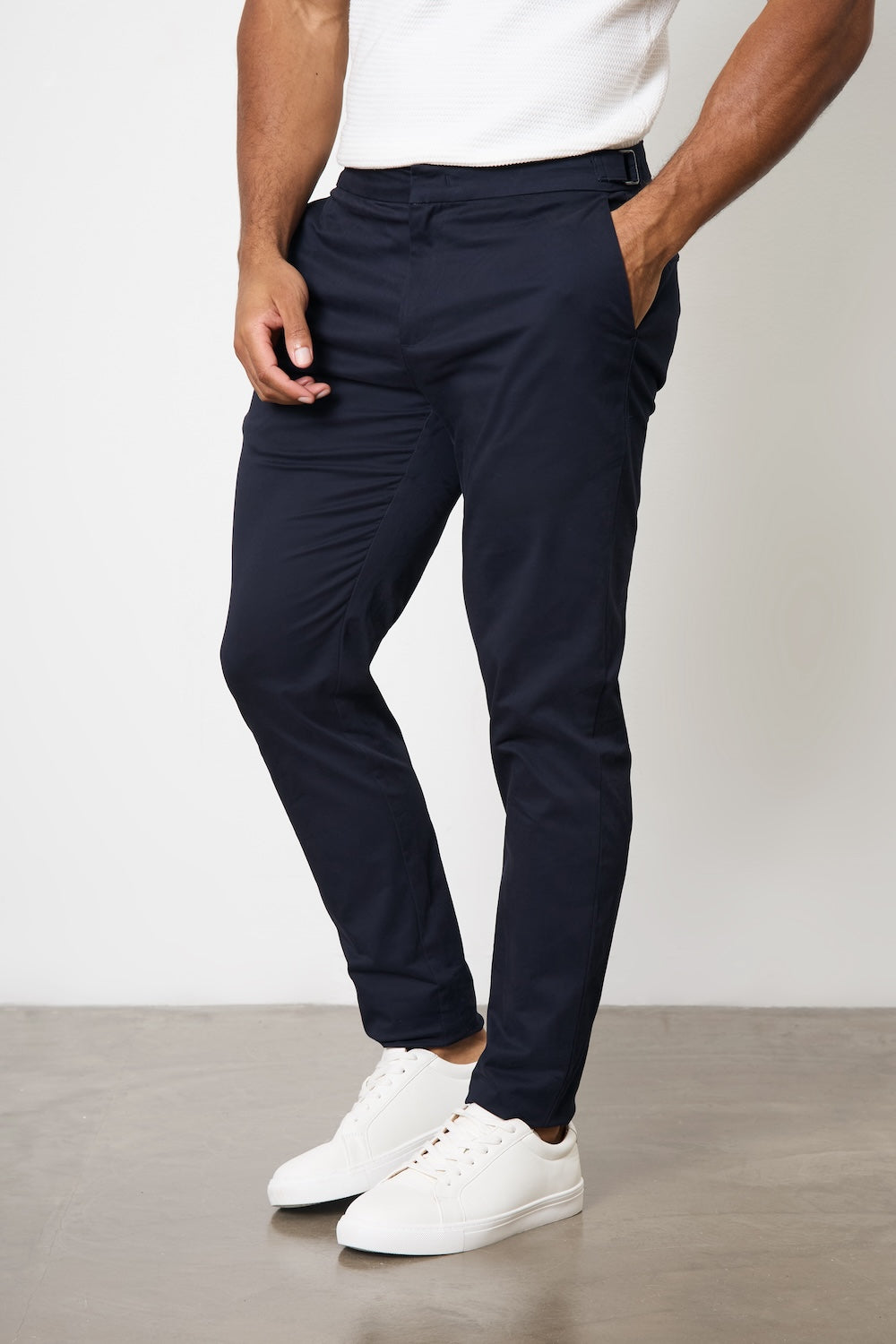 Smart Chino Side Adjuster Pants in Navy