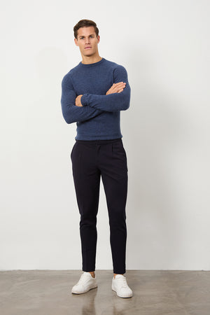 Pleat Side Adjuster Pants in Navy - TAILORED ATHLETE - USA