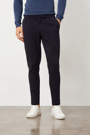 Pleat Side Adjuster Pants in Navy - TAILORED ATHLETE - USA