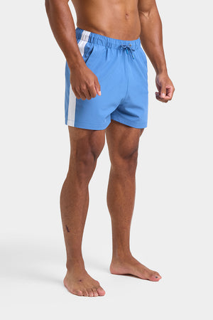 Side Stripe Swim Shorts in Pale Blue - TAILORED ATHLETE - USA