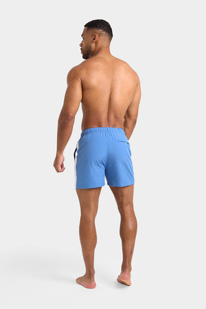 Side Stripe Swim Short in Pale Blue - TAILORED ATHLETE - USA