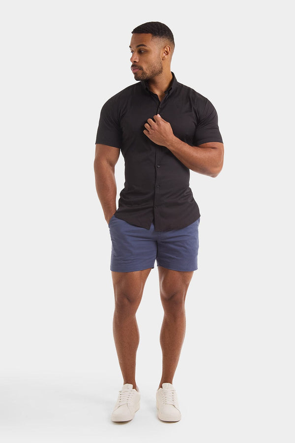 Athletic Fit Short Sleeve Signature Shirt in Black - TAILORED ATHLETE - USA