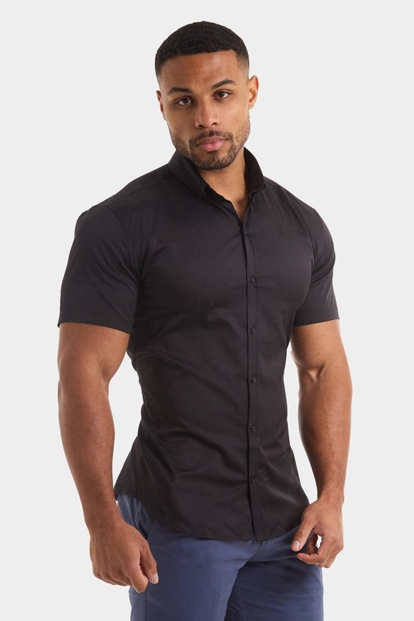 トップス INDIVIDUALIZED SHIRT ATHLETIC FIT L signatureshirtSS_black_shorter