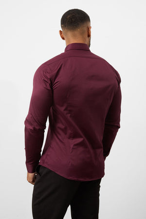 Athletic Fit Signature Shirt 2.0 in Burgundy - TAILORED ATHLETE - USA