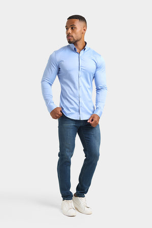 Athletic Fit Signature Shirt in Mid Blue - TAILORED ATHLETE - USA