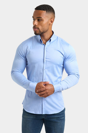 Athletic Fit Signature Shirt in Mid Blue - TAILORED ATHLETE - USA