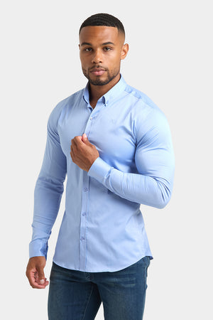 Athletic Fit Signature Shirt in Mid Blue - TAILORED ATHLETE - USA