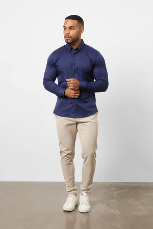 Athletic Fit Signature Shirt 2.0 in French Navy - TAILORED ATHLETE - USA