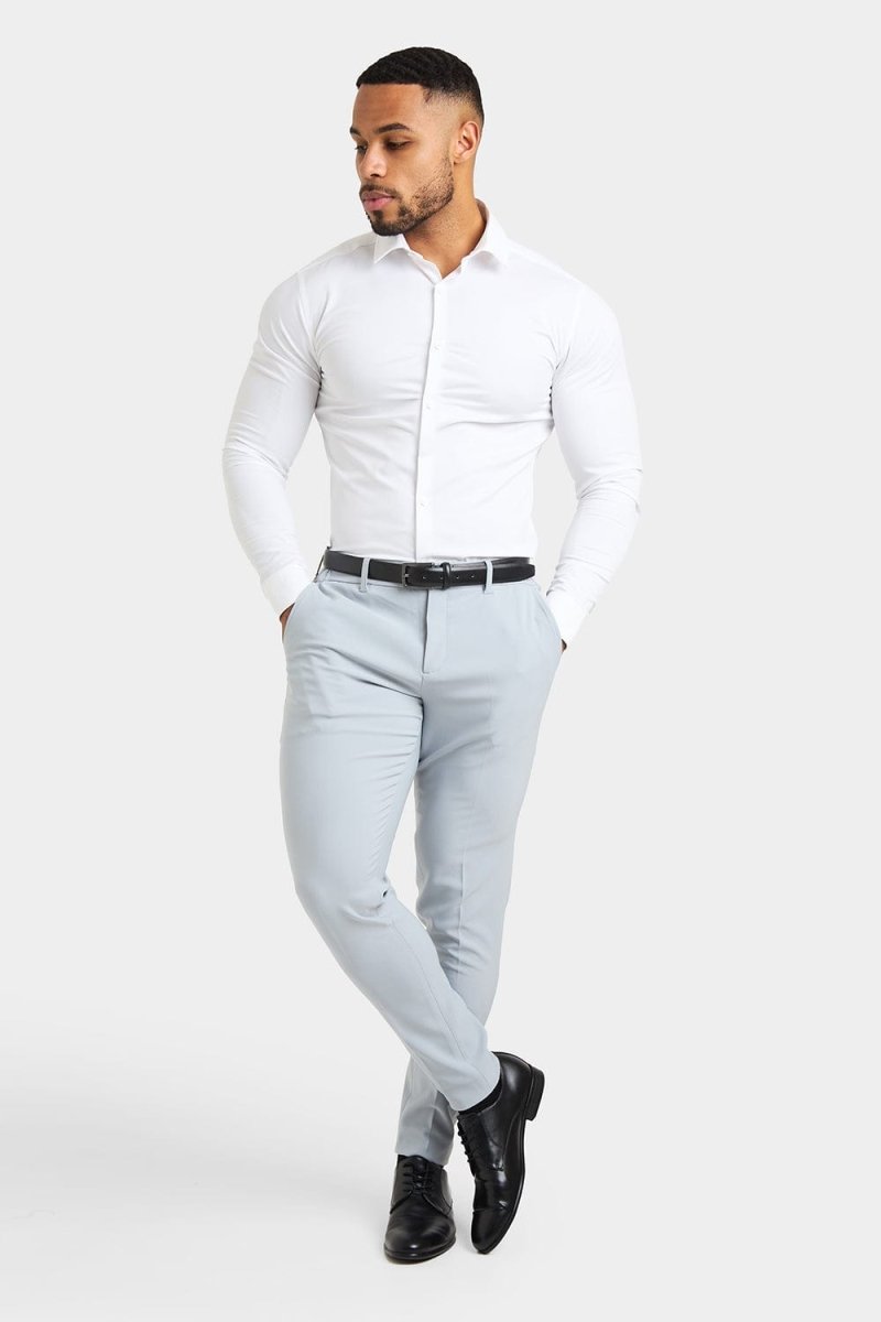 True Athletic Fit Tech Suit Pants in Light Grey 32W30L