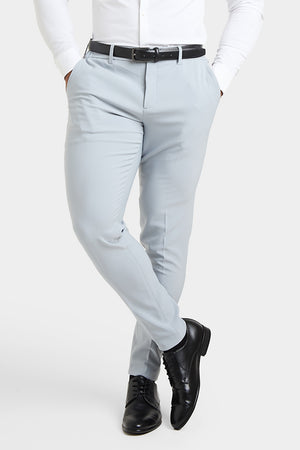 True Athletic Fit Tech Suit Pants in Light Grey - TAILORED ATHLETE - USA