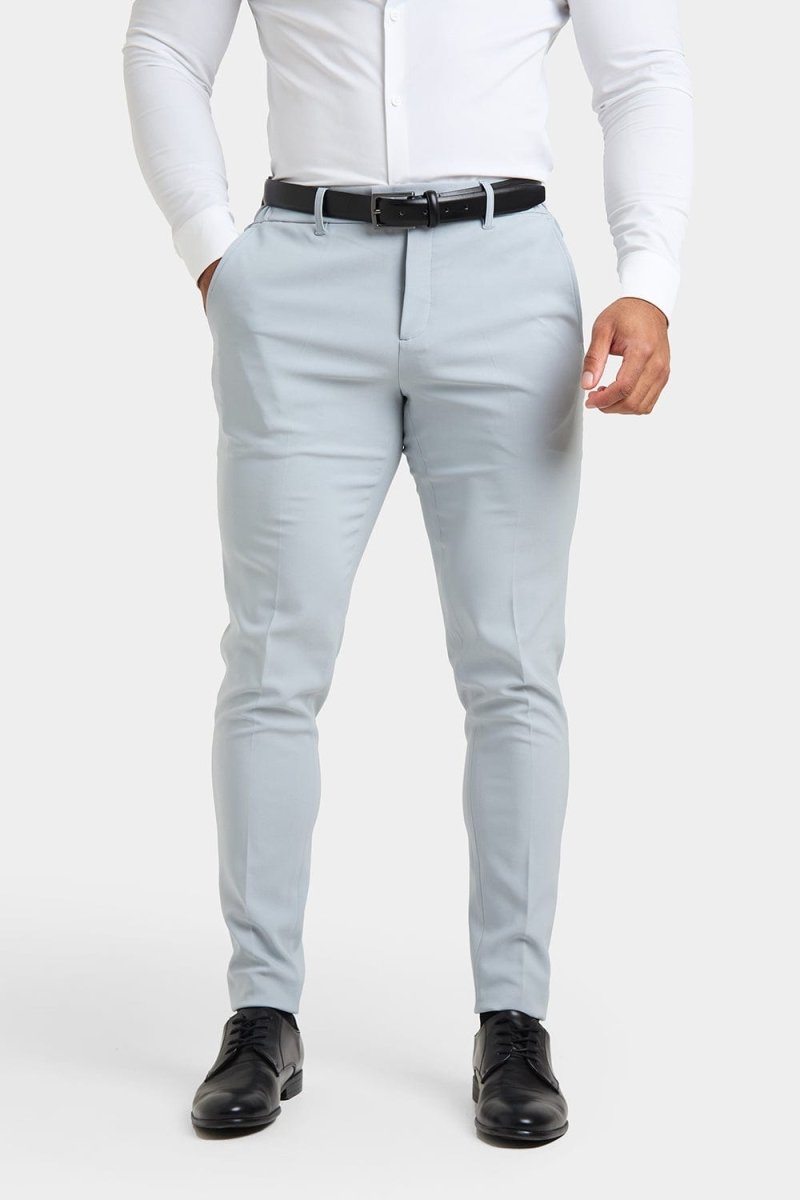True Athletic Fit Tech Suit Pants in Light Grey 32W30L