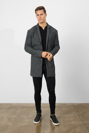 Single Breasted Herringbone Overcoat - TAILORED ATHLETE - USA