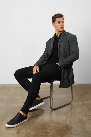 Single Breasted Herringbone Overcoat - TAILORED ATHLETE - USA