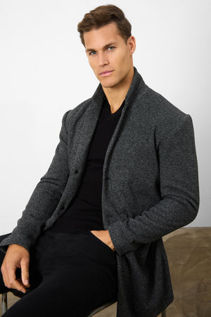 Single Breasted Herringbone Overcoat - TAILORED ATHLETE - USA